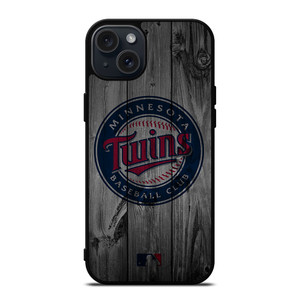 MINNESOTA TWINS BASEBALL MLB WOOD LOGO iPhone 15 Plus Case Cover MINNESOTA TWINS BASEBALL MLB WOOD LOGO iPhone 15 Plus Case Cover