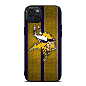 MINNESOTA VIKINGS NFL METAL STRIPE iPhone 15 Plus Case Cover