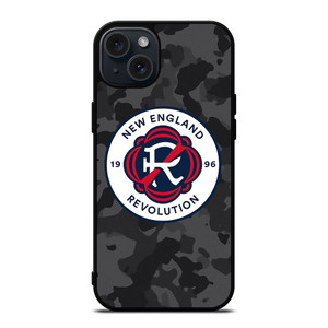 NEW ENGLAND REVOLUTION MLS BLACK CAMO iPhone 15 Plus Case Cover
