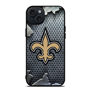 NEW ORLEANS SAINTS BROKEN METAL iPhone 15 Plus Case Cover