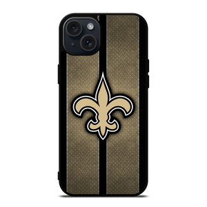 NEW ORLEANS SAINTS NFL METAL STRIPE iPhone 15 Plus Case Cover
