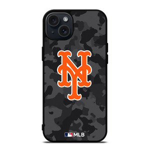 NEW YORK METS BASEBALL BLACK CAMO iPhone 15 Plus Case Cover