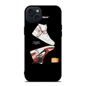 NIKE AIR JORDAN JUMPMAN OFF WHITE iPhone 15 Plus Case Cover NIKE AIR JORDAN JUMPMAN OFF WHITE iPhone 15 Plus Case Cover
