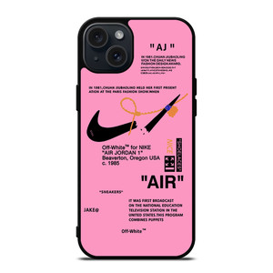 NIKE AIR OFF WHITE PINK iPhone 15 Plus Case Cover NIKE AIR OFF WHITE PINK iPhone 15 Plus Case Cover