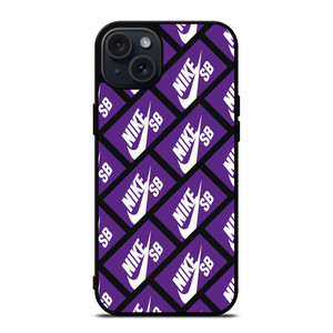 NIKE SB SKATEBOARD BOX PATTERN PURPLE iPhone 15 Plus Case Cover