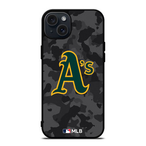 OAKLAND ATHLETICS BASEBALL BLACK CAMO iPhone 15 Plus Case Cover