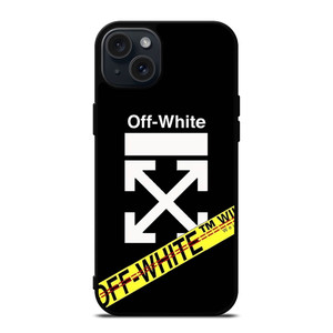 OFF WHITE YELLOW LABEL iPhone 15 Plus Case Cover OFF WHITE YELLOW LABEL iPhone 15 Plus Case Cover