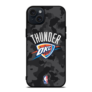 OKLAHOMA CITY THUNDER BLACK CAMO iPhone 15 Plus Case Cover OKLAHOMA CITY THUNDER BLACK CAMO iPhone 15 Plus Case Cover