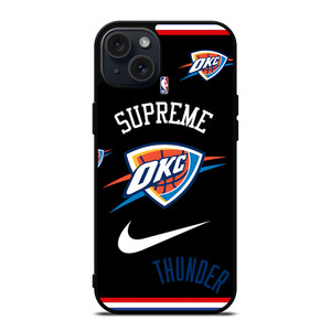 OKLAHOMA CITY THUNDER NBA X SUPREME NIKE iPhone 15 Plus Case Cover OKLAHOMA CITY THUNDER NBA X SUPREME NIKE iPhone 15 Plus Case Cover