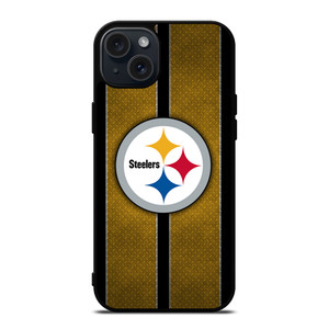 PITTSBURGH STEELERS NFL METAL STRIPE iPhone 15 Plus Case Cover