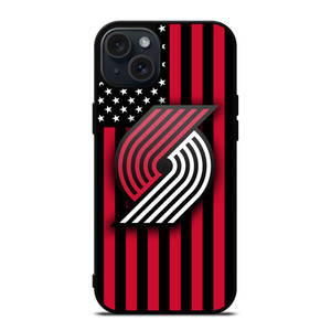 PORTLAND TRAIL BLAZERS NBA USA FLAG iPhone 15 Plus Case Cover PORTLAND TRAIL BLAZERS NBA USA FLAG iPhone 15 Plus Case Cover