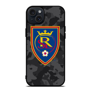 REAL SALT LAKE MLS BLACK CAMO iPhone 15 Plus Case Cover REAL SALT LAKE MLS BLACK CAMO iPhone 15 Plus Case Cover
