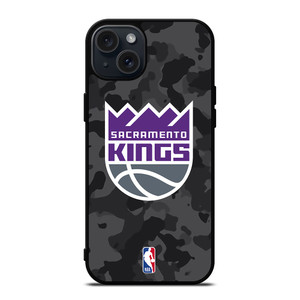 SACRAMENTO KINGS BLACK CAMO iPhone 15 Plus Case Cover