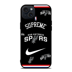 SAN ANTONIO SPURS NBA X SUPREME NIKE iPhone 15 Plus Case Cover SAN ANTONIO SPURS NBA X SUPREME NIKE iPhone 15 Plus Case Cover