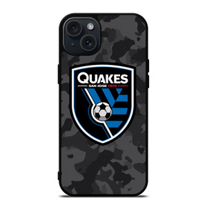 SAN JOSE EARTHQUAKES MLS BLACK CAMO iPhone 15 Plus Case Cover