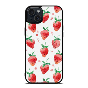 STRAWBERRY BRUSHED PATTERN iPhone 15 Plus Case Cover