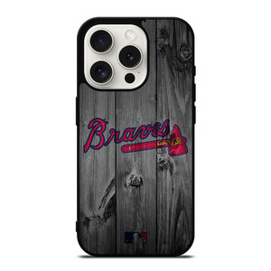 ATLANTA BRAVES BASEBALL MLB WOOD LOGO iPhone 15 Pro Case Cover ATLANTA BRAVES BASEBALL MLB WOOD LOGO iPhone 15 Pro Case Cover