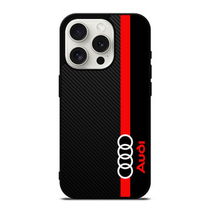 AUDI RED STRIPE LOGO iPhone 15 Pro Case Cover