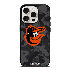 BALTIMORE ORIOLES BASEBALL BLACK CAMO iPhone 15 Pro Case Cover