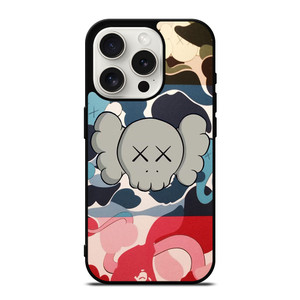 BAPE CAMO KAWS iPhone 15 Pro Case Cover