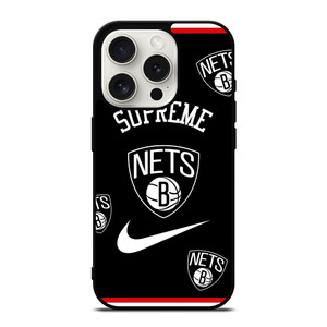 BROOKLYN NETS NBA X SUPREME NIKE iPhone 15 Pro Case Cover