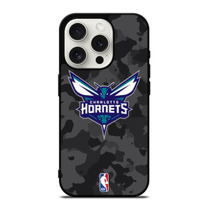 CHARLOTTE HORNETS BLACK CAMO iPhone 15 Pro Case Cover