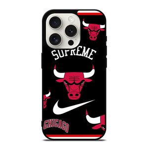 CHICAGO BULLS NBA X SUPREME NIKE iPhone 15 Pro Case Cover CHICAGO BULLS NBA X SUPREME NIKE iPhone 15 Pro Case Cover