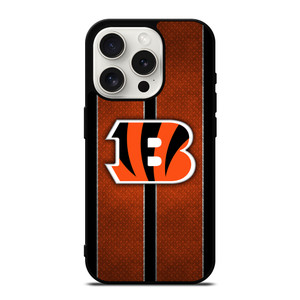 CINCINNATI BENGALS NFL METAL STRIPE iPhone 15 Pro Case Cover