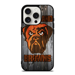 CLEVELAND BROWNS NFL FOOTBALL WOODEN LOGO iPhone 15 Pro Case Cover