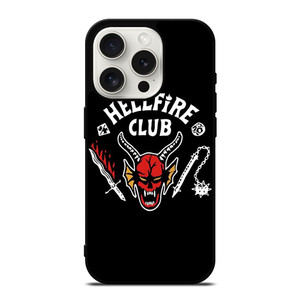 HELLFIRE CLUB STRANGER THINGS BLACK iPhone 15 Pro Case Cover
