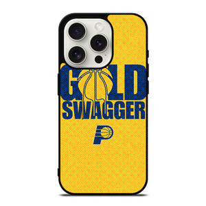 INDIANA PACERS NBA BASKETBALL GOLD SWAGGER iPhone 15 Pro Case Cover