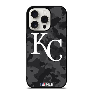 KANSAS CITY ROYALS BASEBALL BLACK CAMO iPhone 15 Pro Case Cover