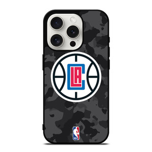 LOS ANGELES CLIPPERS BLACK CAMO iPhone 15 Pro Case Cover LOS ANGELES CLIPPERS BLACK CAMO iPhone 15 Pro Case Cover