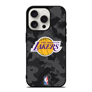 LOS ANGELES LAKERS BLACK CAMO iPhone 15 Pro Case Cover LOS ANGELES LAKERS BLACK CAMO iPhone 15 Pro Case Cover