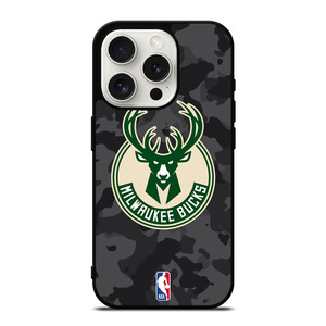 MILWAUKEE BUCKS BLACK CAMO iPhone 15 Pro Case Cover