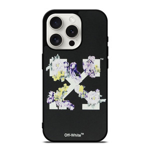 OFF WHITE FLORAL LOGO iPhone 15 Pro Case Cover