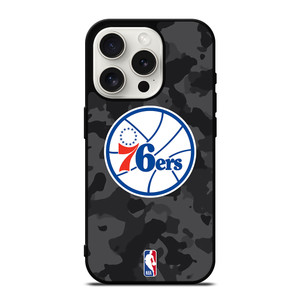 PHILADELPHIA 76ERS BLACK CAMO iPhone 15 Pro Case Cover