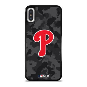 PHILADELPHIA PHILLIES BASEBALL BLACK CAMO iPhone X / XS Case Cover PHILADELPHIA PHILLIES BASEBALL BLACK CAMO iPhone X / XS Case Cover