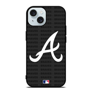 ATLANTA BRAVES BASEBALL BLACK iPhone 15 Case Cover ATLANTA BRAVES BASEBALL BLACK iPhone 15 Case Cover