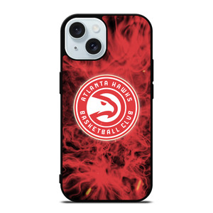 ATLANTA HAWKS BASKETBALL NBA FIRE iPhone 15 Case Cover