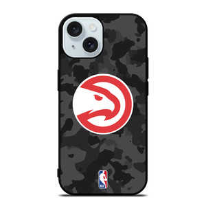 ATLANTA HAWKS BLACK CAMO iPhone 15 Case Cover