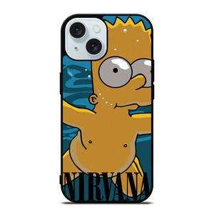 BART SIMPSONS NEVERMIND NIRVANA iPhone 15 Case Cover BART SIMPSONS NEVERMIND NIRVANA iPhone 15 Case Cover