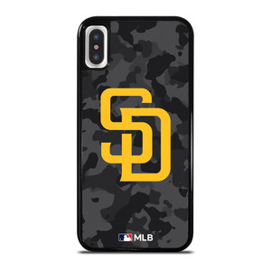 SAN DIEGO PADRES BASEBALL BLACK CAMO iPhone X / XS Case Cover SAN DIEGO PADRES BASEBALL BLACK CAMO iPhone X / XS Case Cover