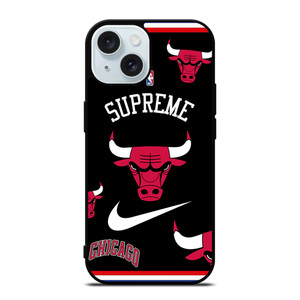 CHICAGO BULLS NBA X SUPREME NIKE iPhone 15 Case Cover CHICAGO BULLS NBA X SUPREME NIKE iPhone 15 Case Cover
