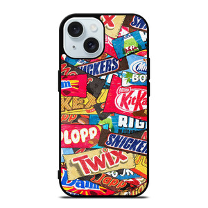 CHOCOLATE WAFER SNACK COLLAGE iPhone 15 Case Cover CHOCOLATE WAFER SNACK COLLAGE iPhone 15 Case Cover