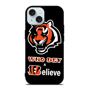 CINCINNATI BENGALS FOOTBALL WHO DEY iPhone 15 Case Cover CINCINNATI BENGALS FOOTBALL WHO DEY iPhone 15 Case Cover