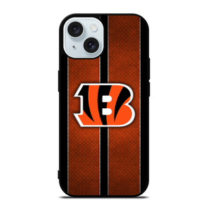 CINCINNATI BENGALS NFL METAL STRIPE iPhone 15 Case Cover CINCINNATI BENGALS NFL METAL STRIPE iPhone 15 Case Cover