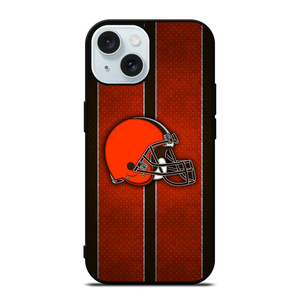 CLEVELAND BROWNS NFL METAL STRIPE iPhone 15 Case Cover CLEVELAND BROWNS NFL METAL STRIPE iPhone 15 Case Cover