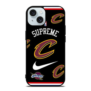 CLEVELAND CAVALIERS NBA X SUPREME NIKE iPhone 15 Case Cover CLEVELAND CAVALIERS NBA X SUPREME NIKE iPhone 15 Case Cover