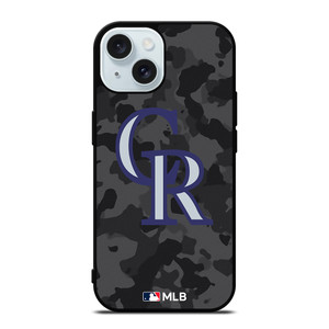 COLORADO ROCKIES BASEBALL BLACK CAMO iPhone 15 Case Cover COLORADO ROCKIES BASEBALL BLACK CAMO iPhone 15 Case Cover